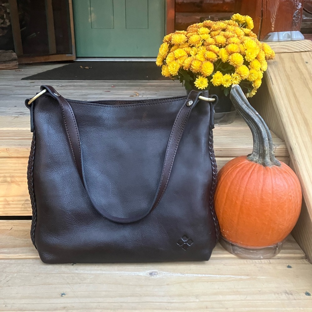 Patricia Nash Dark Brown Leather Shoulder Bag KALISPELL style P1455625